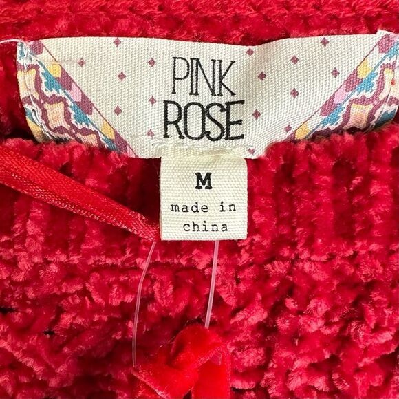 Y2K Chenille Cable Knit Sweater Red Super Soft - Picture 8 of 10